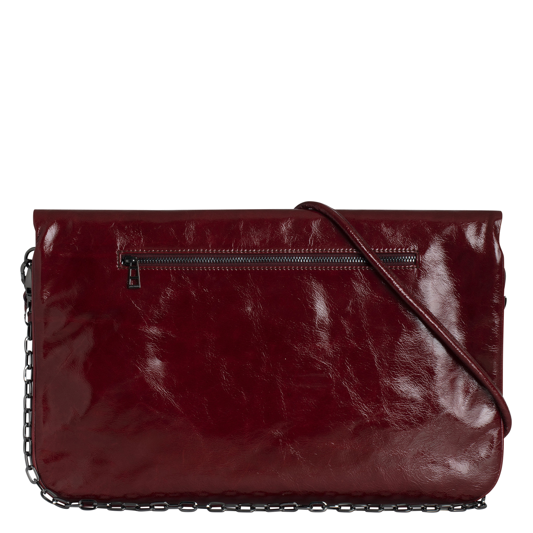 ROCK ETERNAL XL - Pochette en cuir effet froissé brillant | Rouge