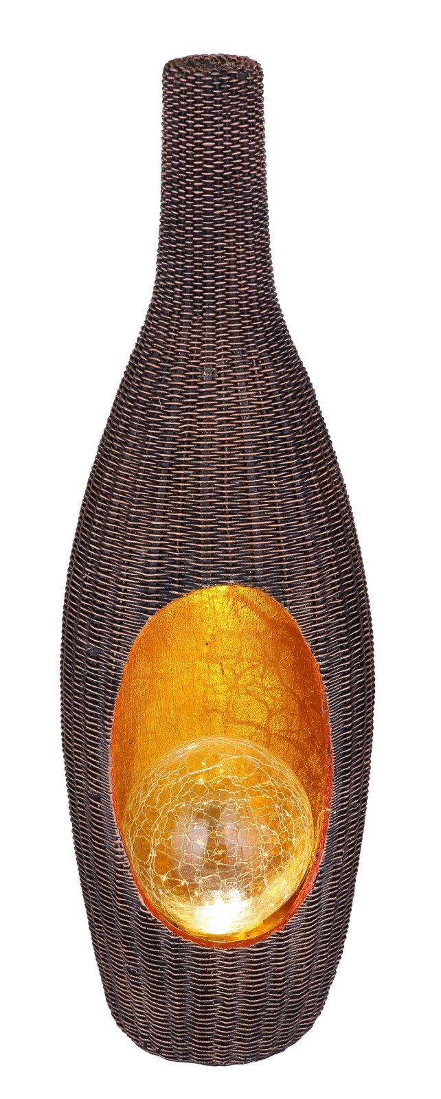 Solarleuchte - schwarz-gold - Kunststoff