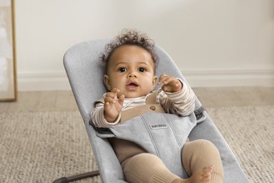 BabyBjörn Bliss Vippestol Vevet, Light Grey Melange