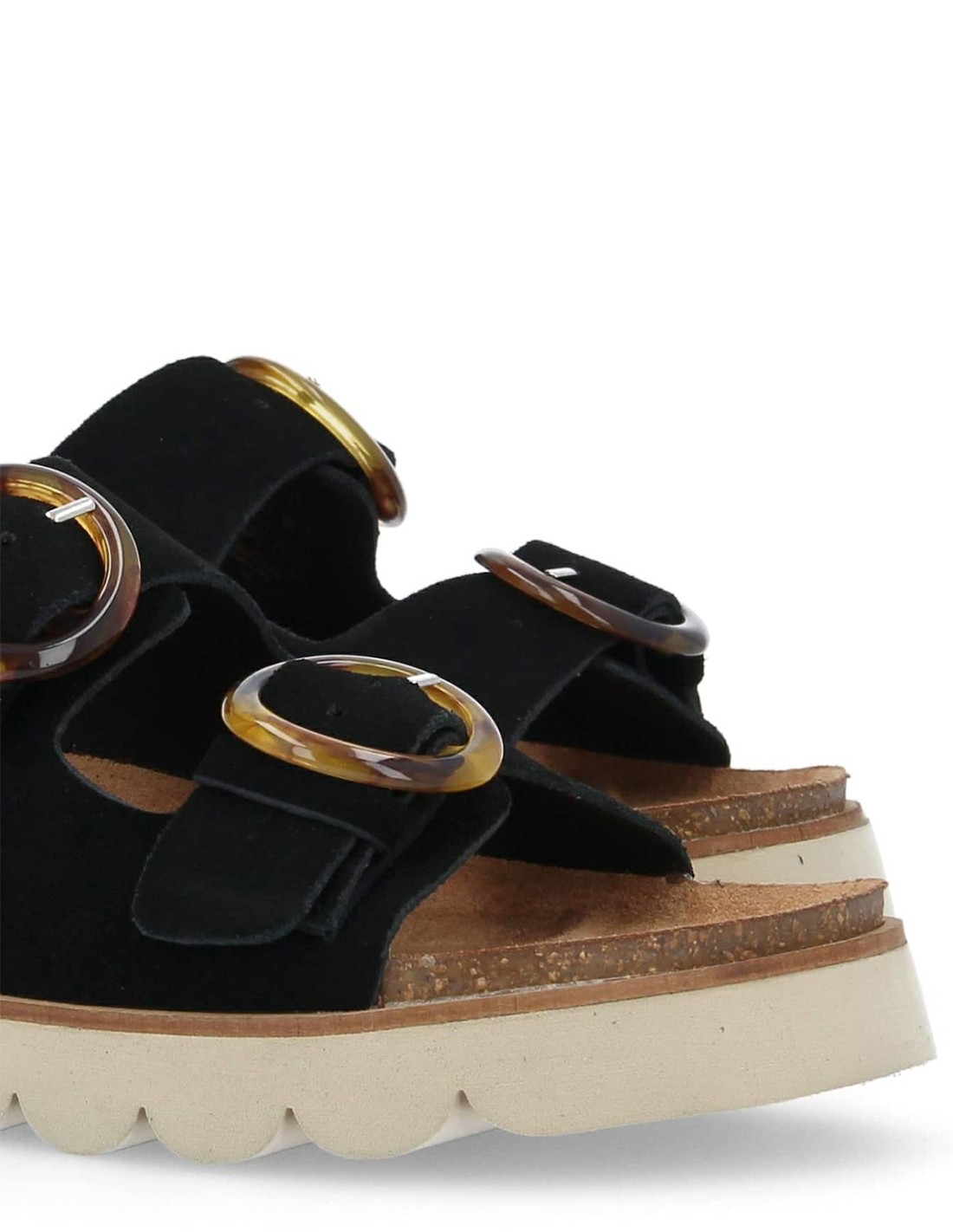 no name Mules Femme Sandy Slap Cuir Noir