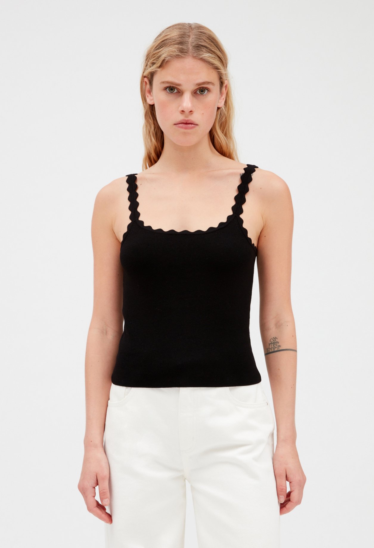 Debardeur court maille noir