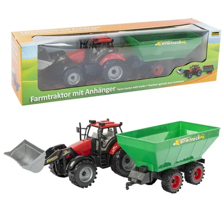 Idena 3480004 Traktor mit Anhänger, 1 Stück, 4-fach sortiert