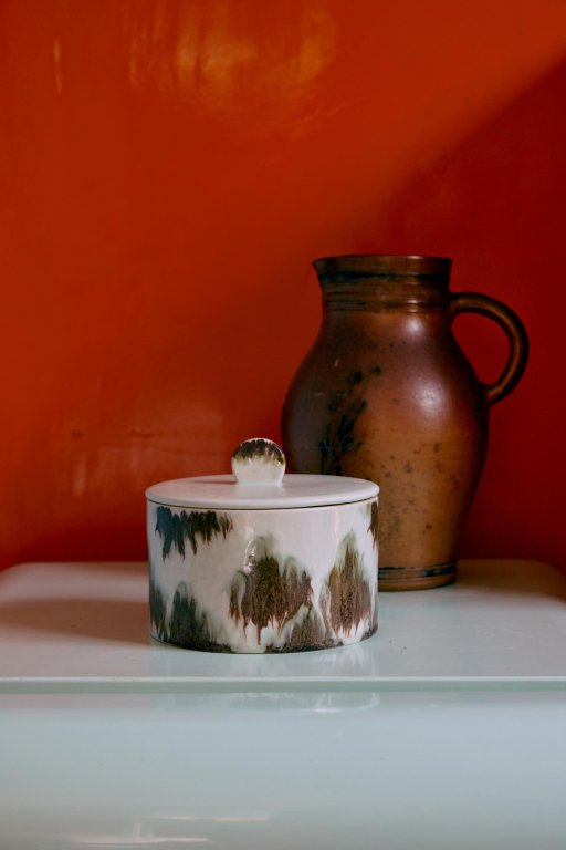 HKliving 70's Ceramic koektrommel voorraadpot disco