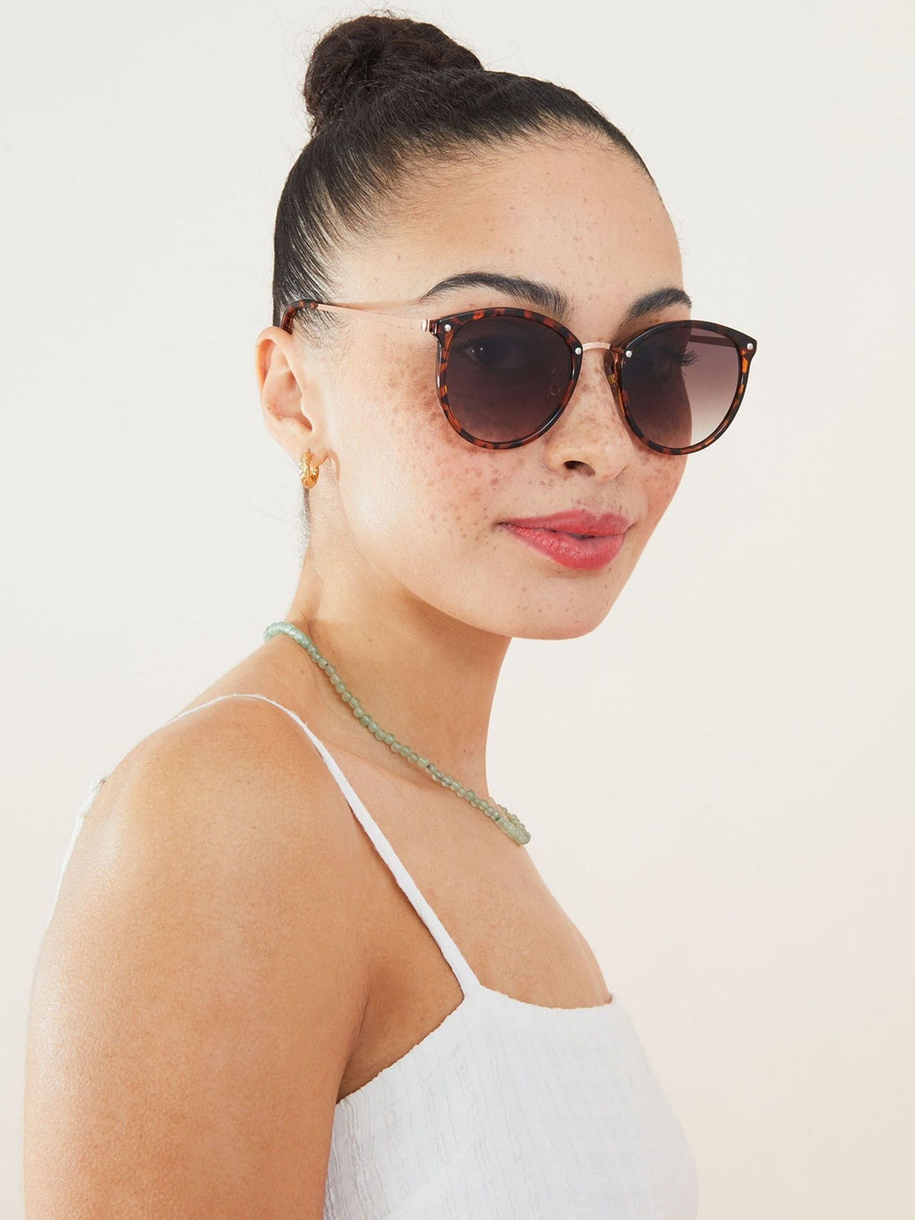 Accessorize Metal Bridge Round Preppy Sunglasses