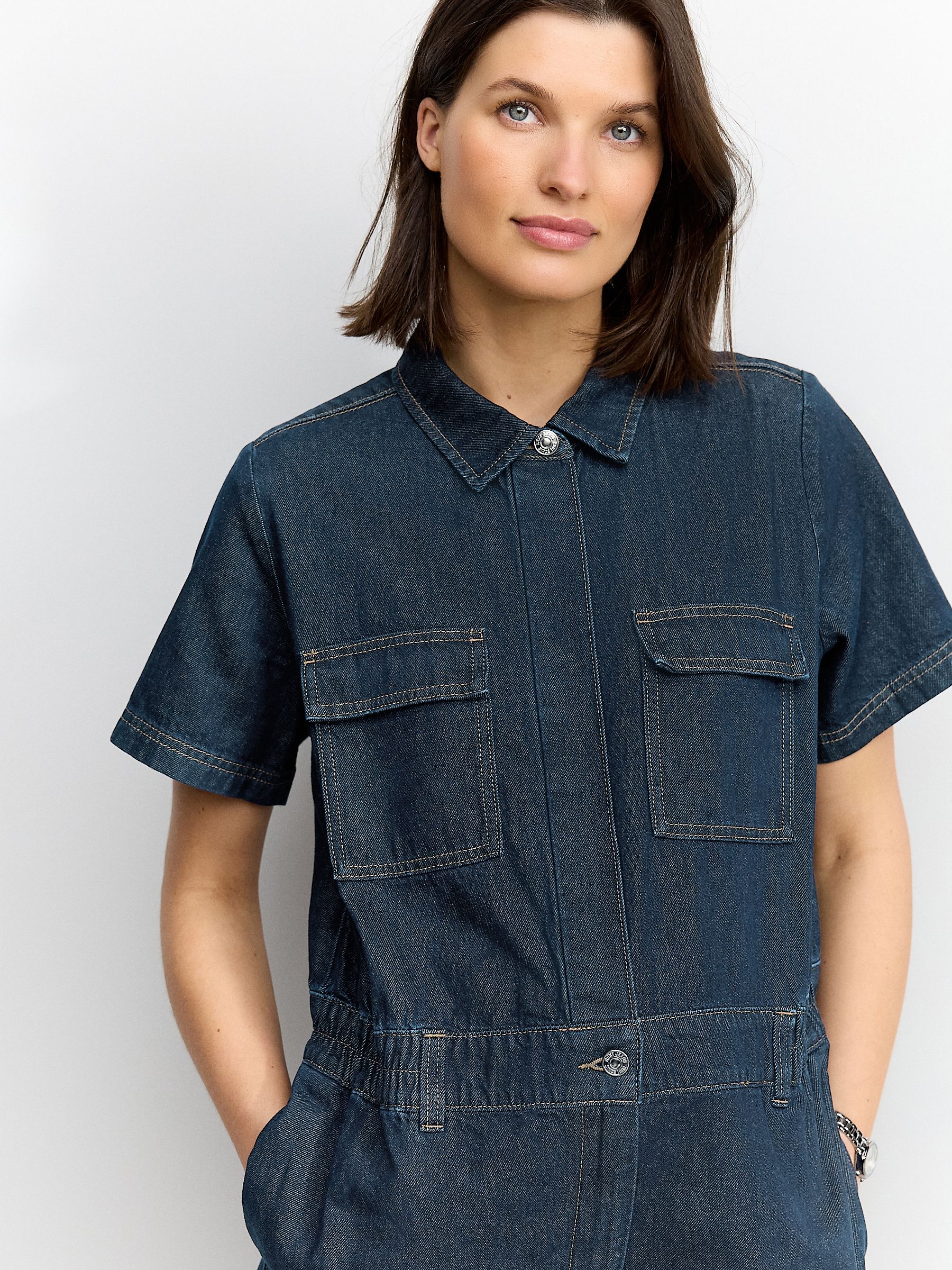 Donkerblauw - 100{Zwangerschapspakje van denim katoen