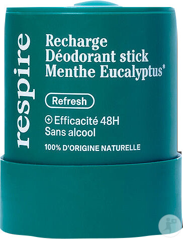 Respire Recharge Déodorant Stick Menthe Eucalyptus 50g