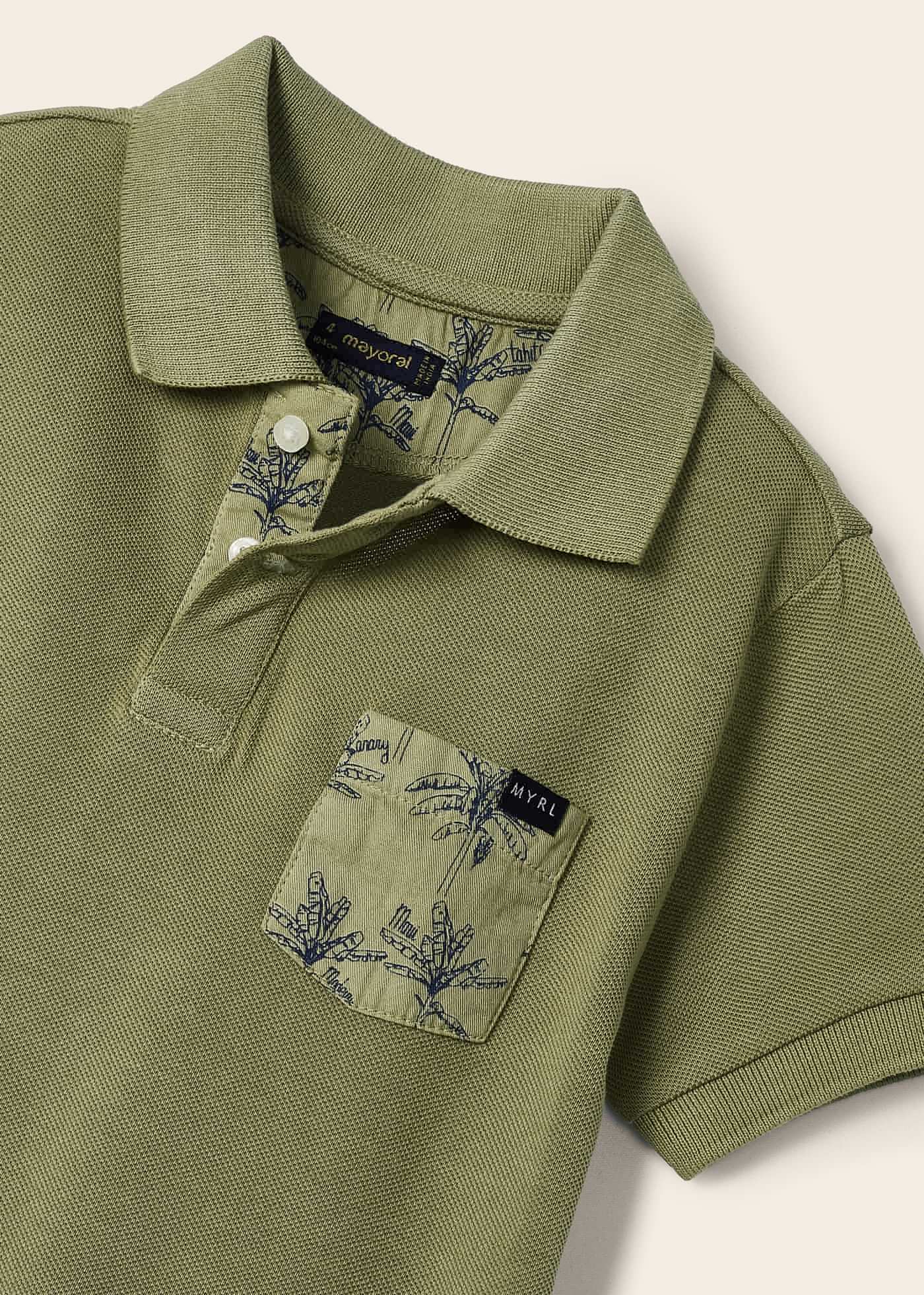 Camisa polo de algodão de manga curta para meninos
