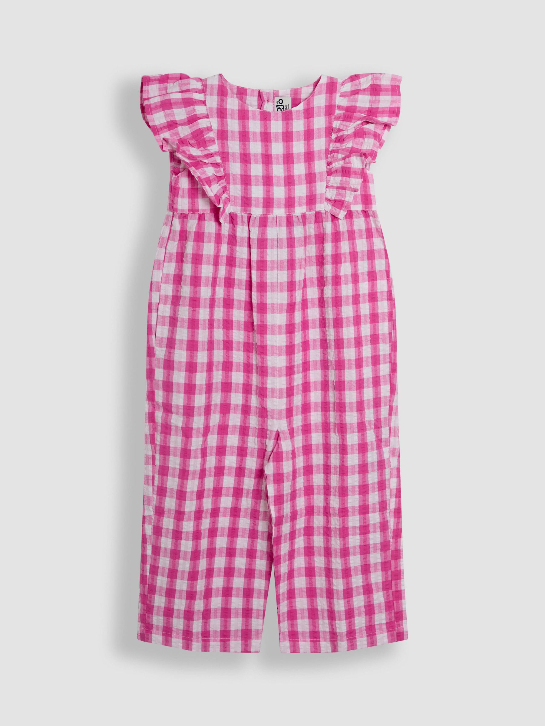 JoJo Maman Bébé Frill Shoulder 100% Cotton Jumpsuit