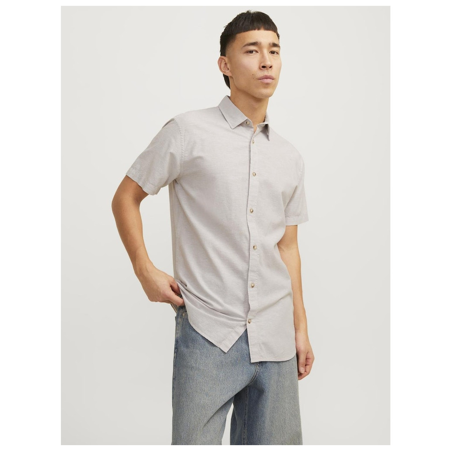 Jack & Jones JJESUMMER LINEN BLEND SHIRT SS