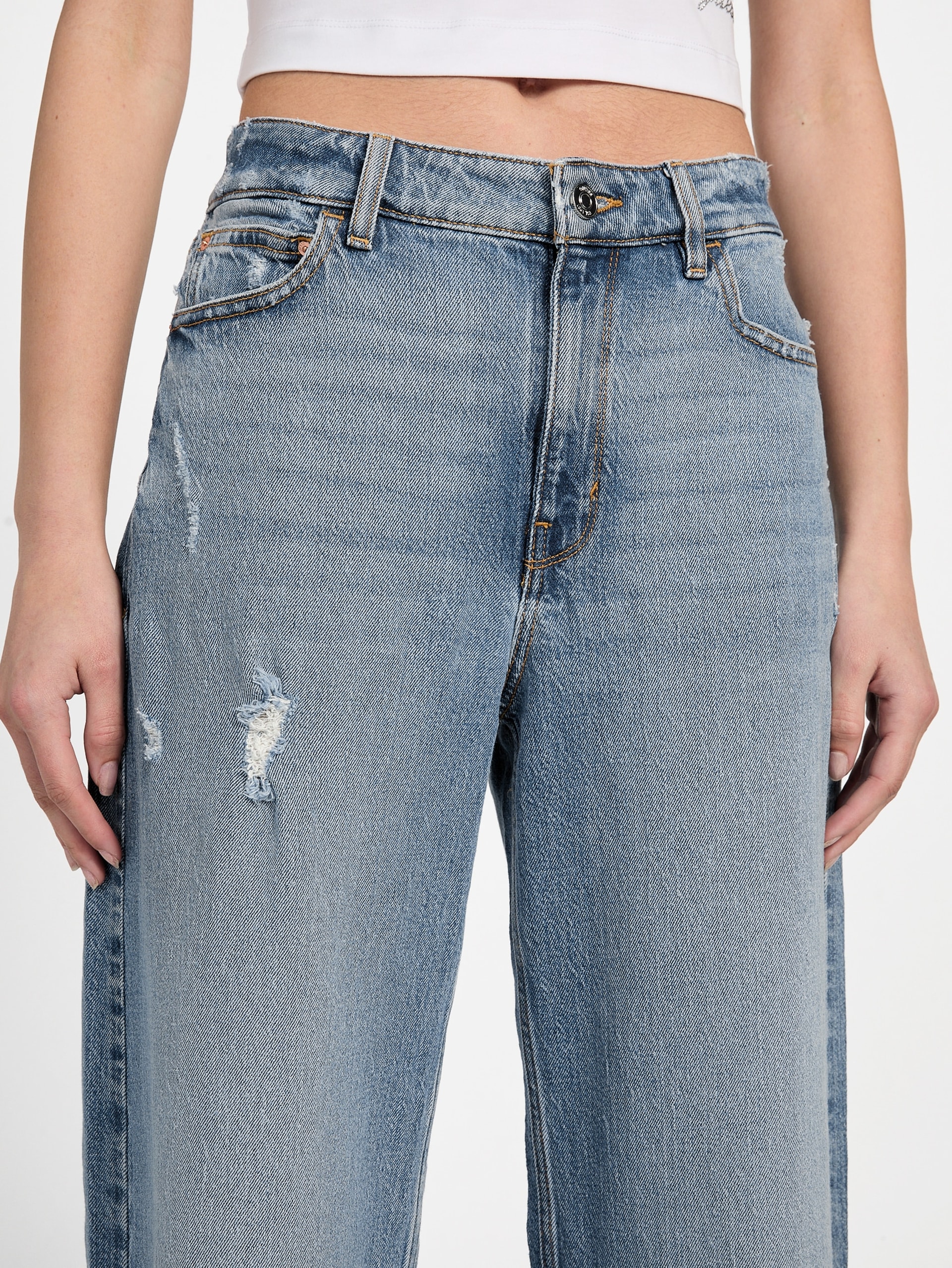 Calça jeans Eco Bellflower de perna larga