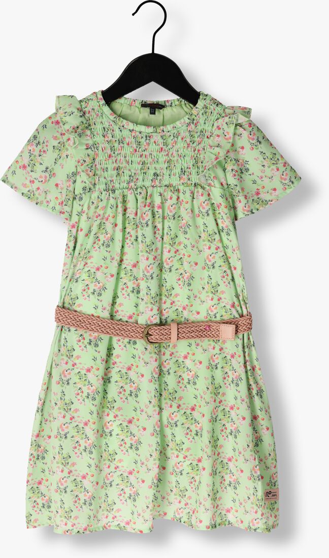 NONO groene nono mini jurk maan floral wide dress + belt