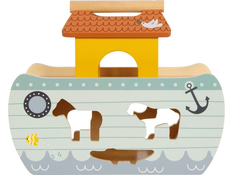 small foot Steckspiel Arche Noah Safari 2-in-1 Steckspiel und Spielwelt in einem für langanhaltenden Spiel- und Lernspass