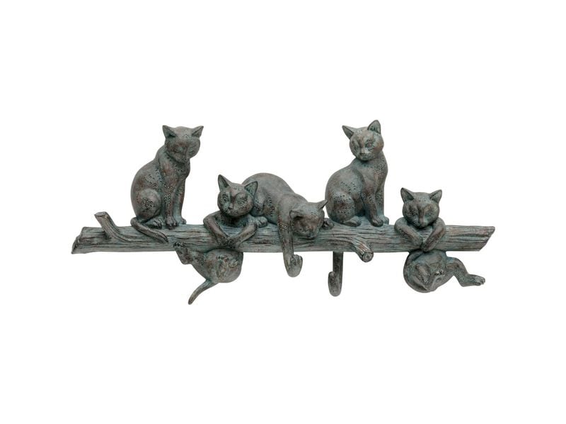 Kare Wandgarderobe Cats Life 42 cm x 18.3 cm, Schwarz Wandleiste für die Garderobe