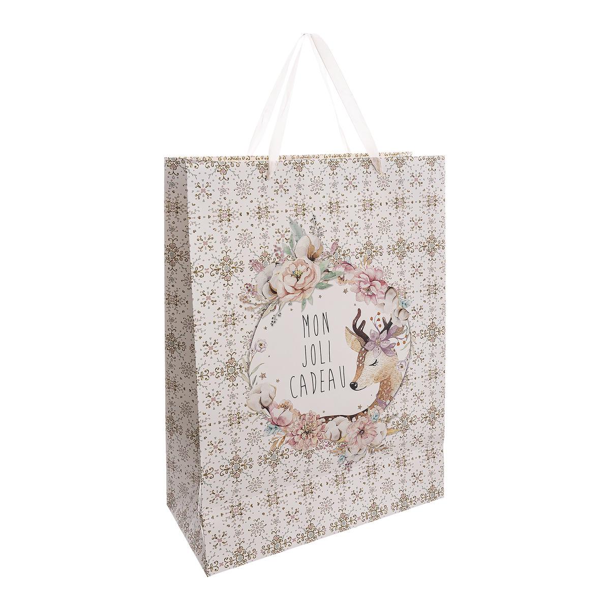 SAC CADEAU IMPRIME GRANDE TAILLE DOUCEUR DES NEIGES