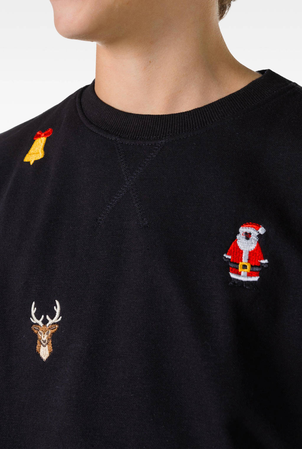 OppoSuits sweater X-Mas Icons met all over print zwart/meerkleurig