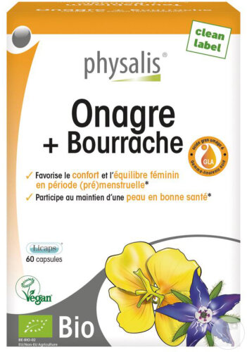Physalis Onagre Et Bourrache Bio 60 Capsules