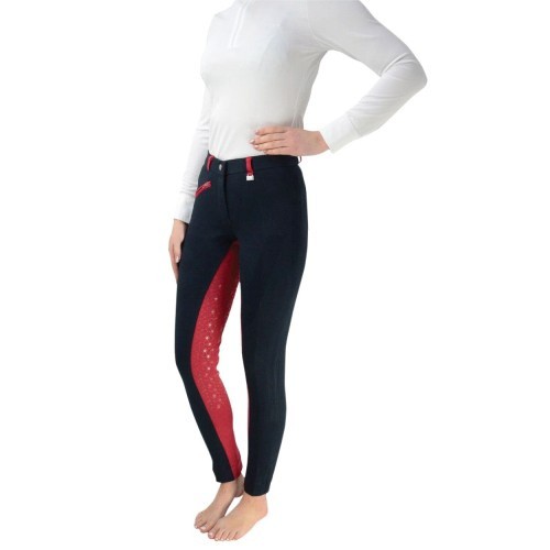 Calças de montaria femininas Saxby na cor azul marinho