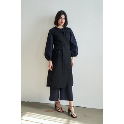 Damen-Wickelkleid, Schwarz