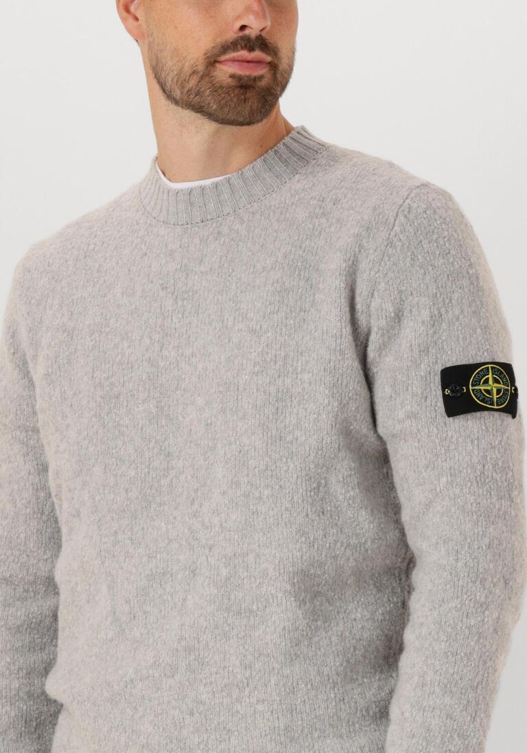 lichtgrijze stone island trui crew neck