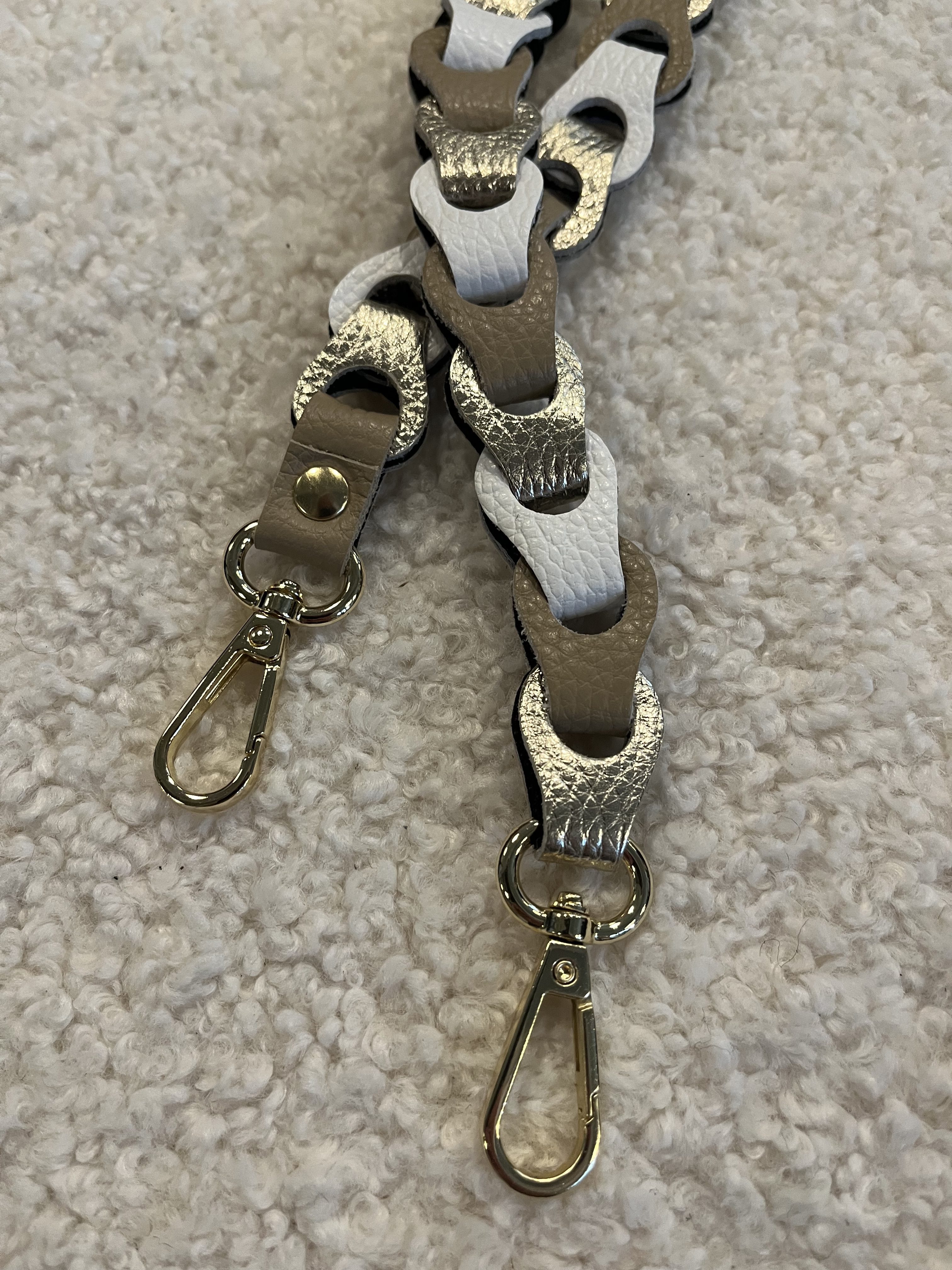 Bag Strap - Smal Wit/Zand/Goud - Goud