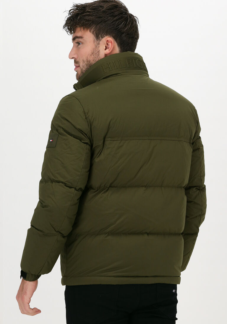TOMMY HILFIGER olijf tommy hilfiger gewatteerde jas hilfiger down stand collar jkt