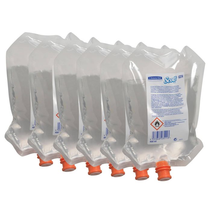 Scott 6374 6st Toiletbril- en oppervlaktereiniger transparant 400ml 6st.