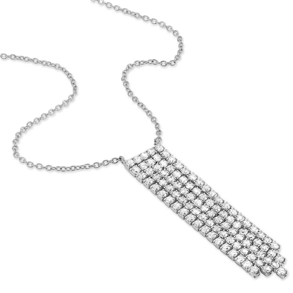 Collier Corine Argent Blanc Oxyde De Zirconium