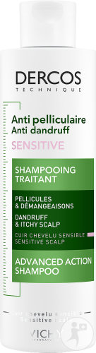 Vichy Dercos Anti-Pelliculaire Sensitive Shampoing Traitant Flacon 200ml