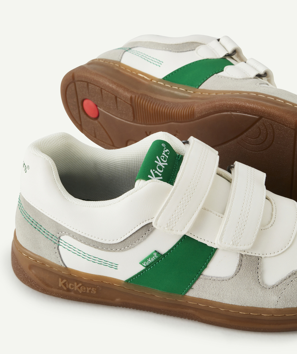 KICKERSBASKETS KALIDO GRIS BLANC ET VERT AVEC SCRATCH