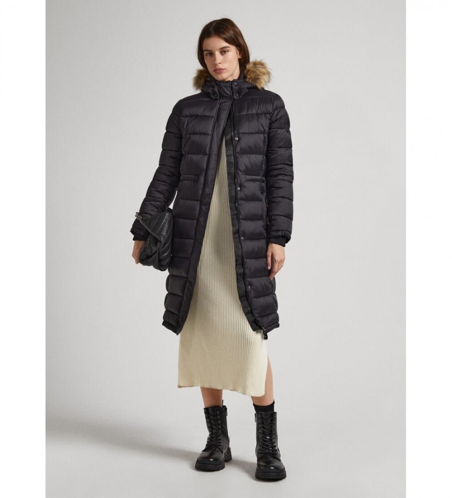 Casaco longo preto Pepe Jeans May