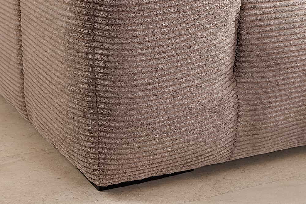 Modernes Ecksofa ZERO GRAVITY 240cm greige Cord 3-Sitzer Couch L-Form