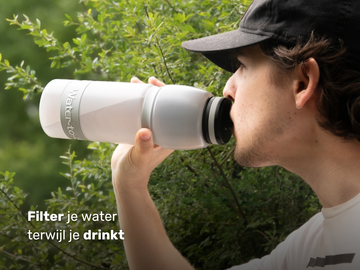 Water-to-Go Eco-Active 1 liter waterfles met filter - Silver