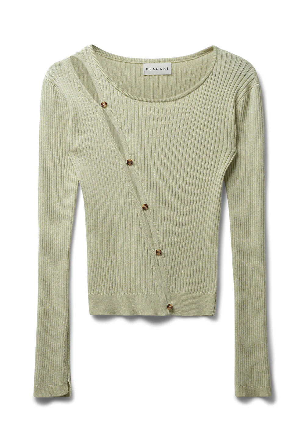 BLANCHE  Seawool X-Over Button uldcardigan - Green Banana