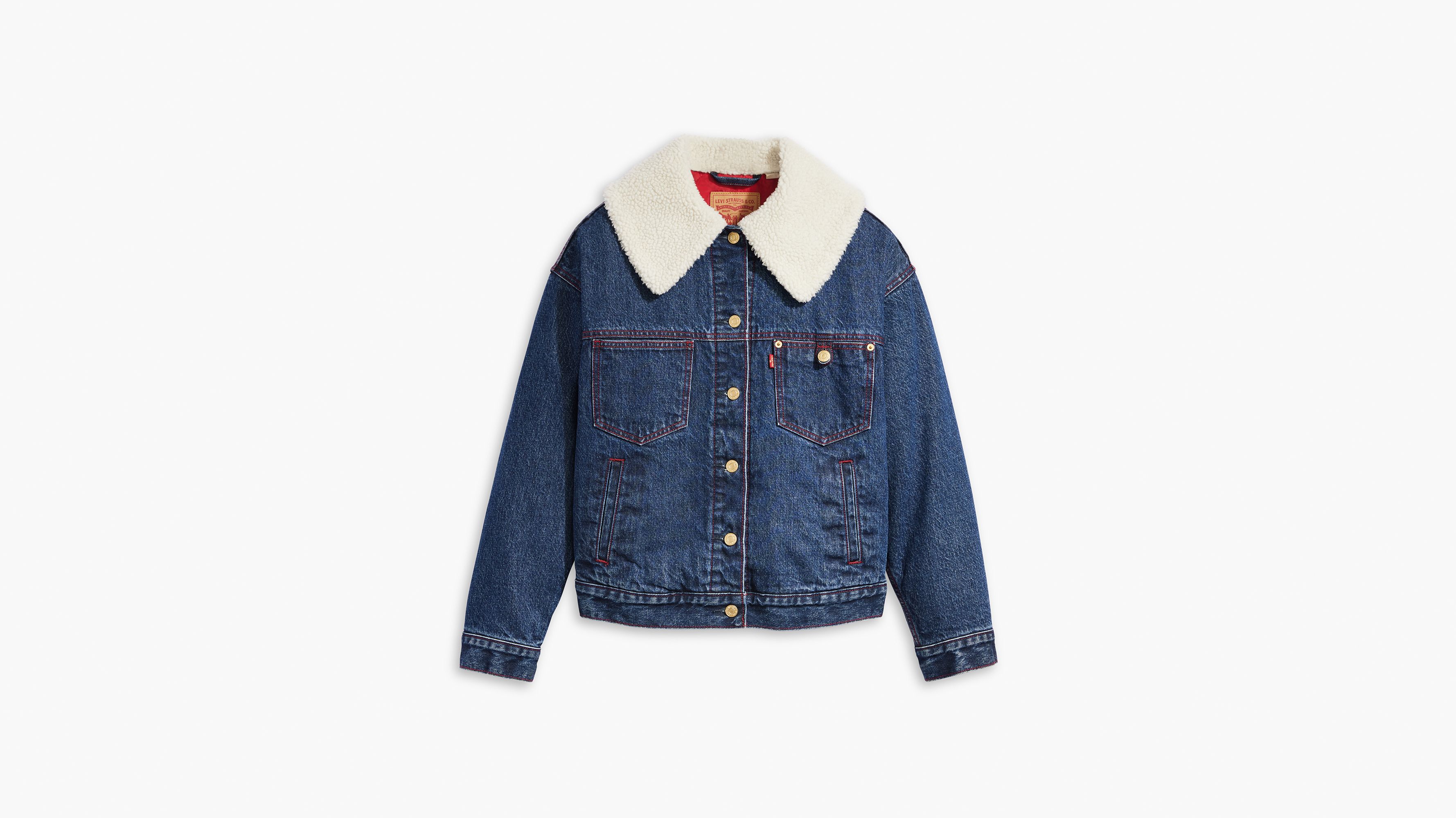 Veste Sherpa Trucker ’90 Levi's® Lunar New Year - Cny Work Sherpa Rinse - Bleu