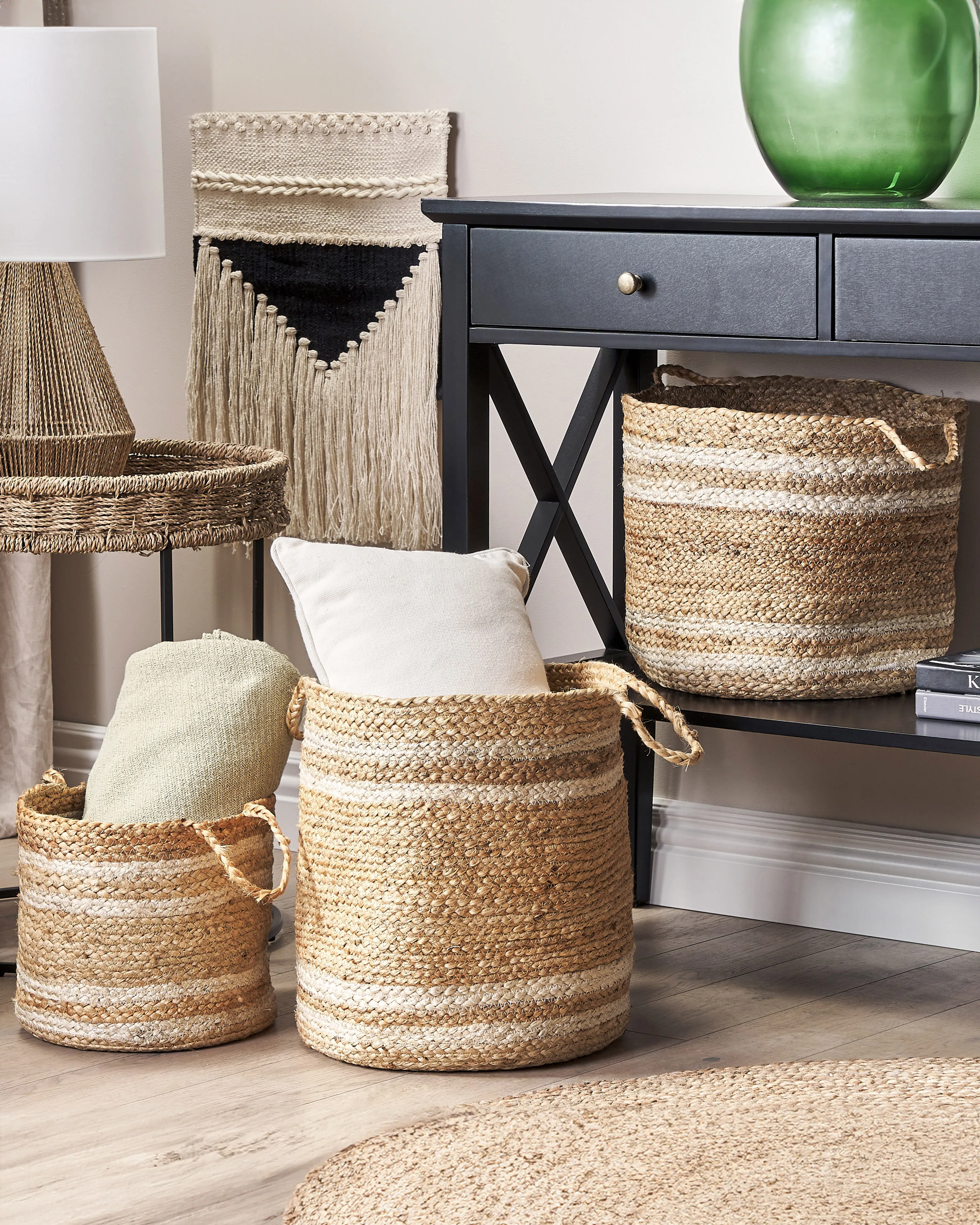 Set van 3 manden ZHOB Jute Natuurlijk