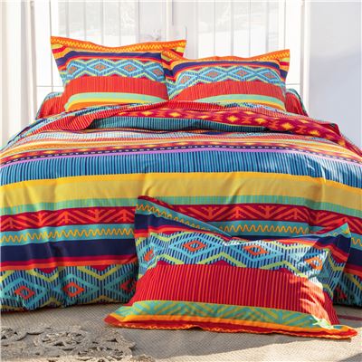 Linge de lit motifs ethniques - BECQUET CRÉATION