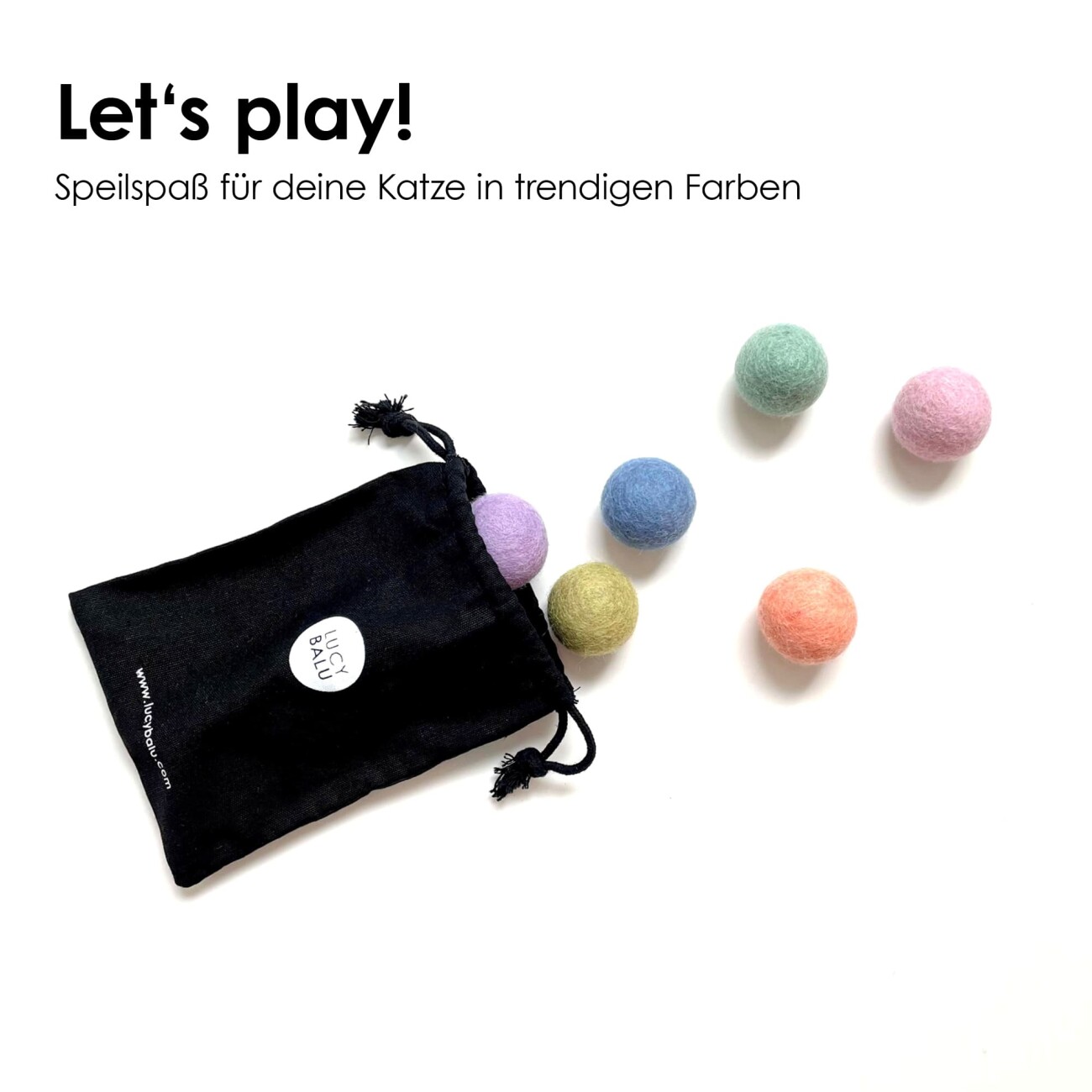 LucyBalu RAINBOW BALLS Katzen Filzbälle