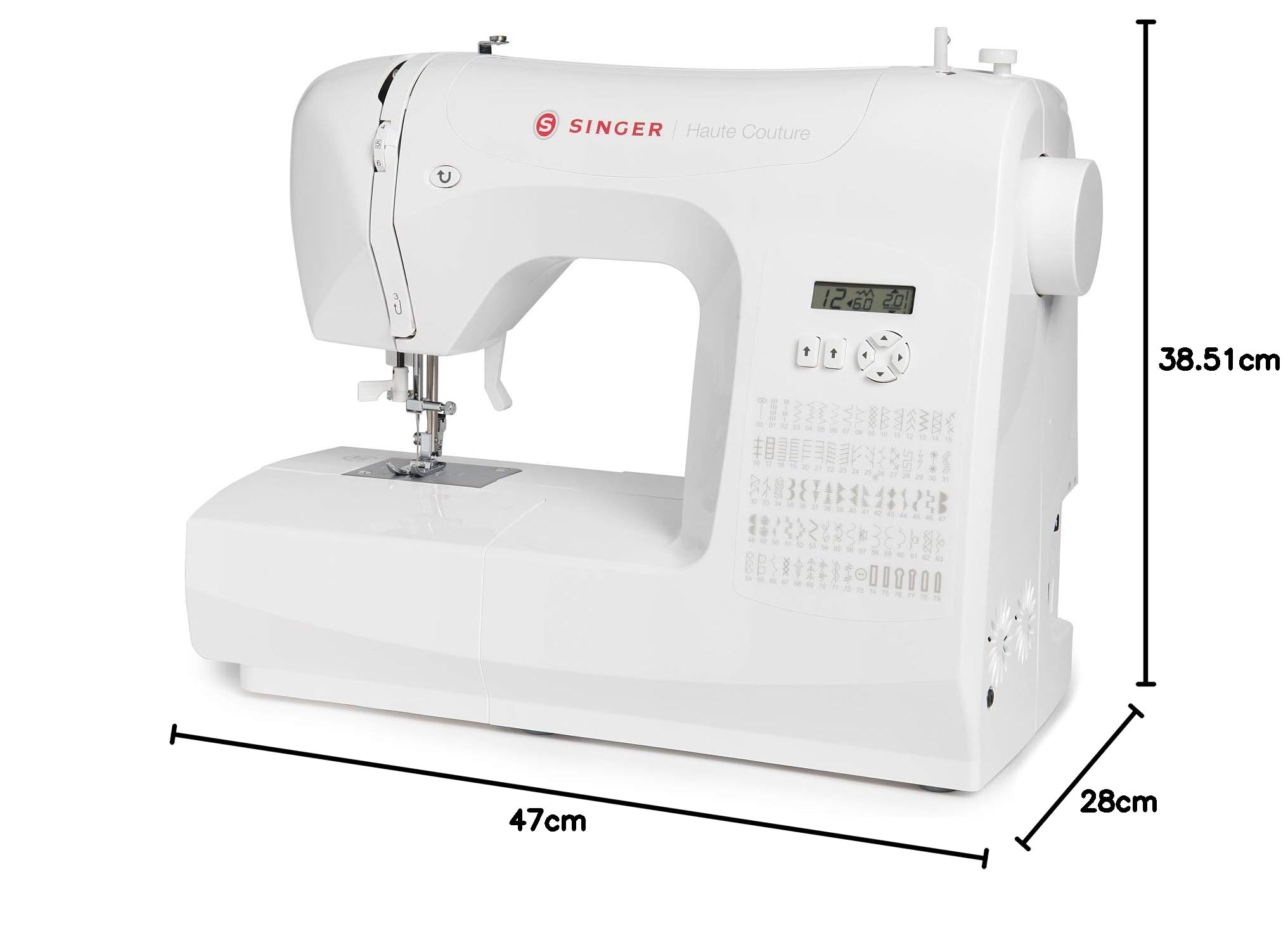 Singer Haute Couture F527C Machine à coudre électronique Professionnelle, 80 points, utilitaires, élastiques, décoratifs, Facile pour Débutants Electr