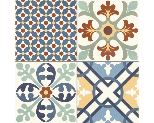 Porseleinen steengoed wand- en vloertegel Heritage mix in 19 verschillende designs 33,15 x 33,15 cm