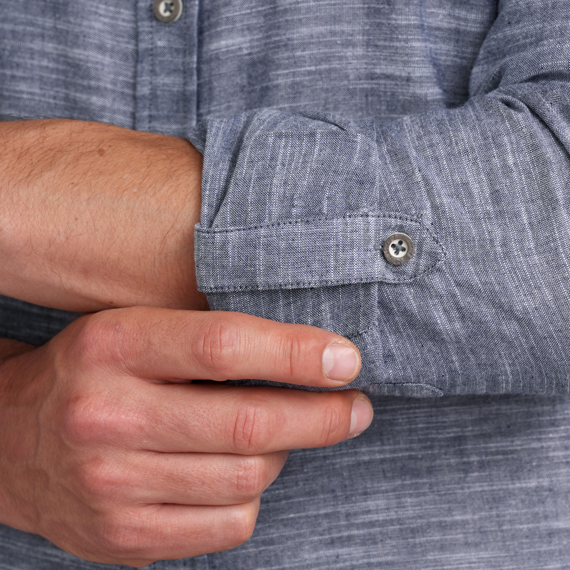 VanVaan Herren Hemd in Leinen-Optik hellblau