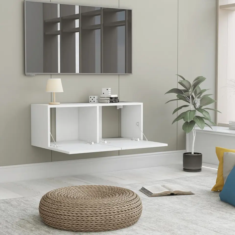vidaXL - Tv-meubel - Wit - Bewerkt hout