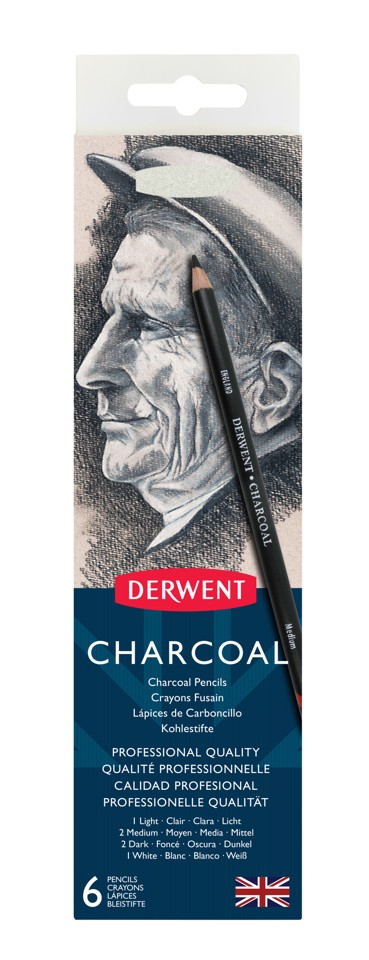 Derwent - Charcoal 6-stk Metalbox (601062)