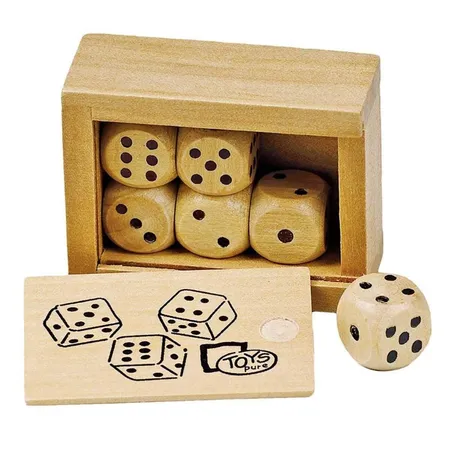 goki Würfelkasten mit 6 Holzwürfeln
