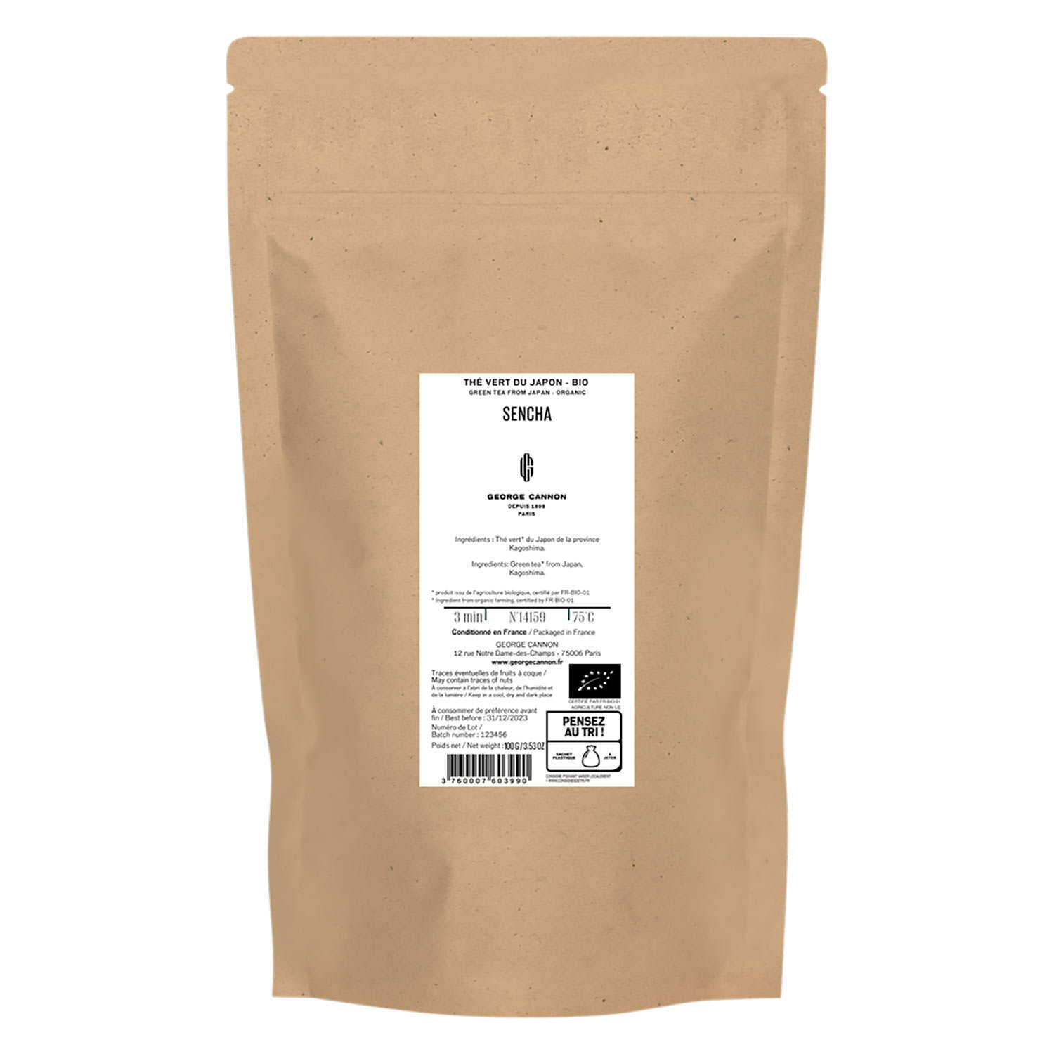Thé vert sencha du Japon bio