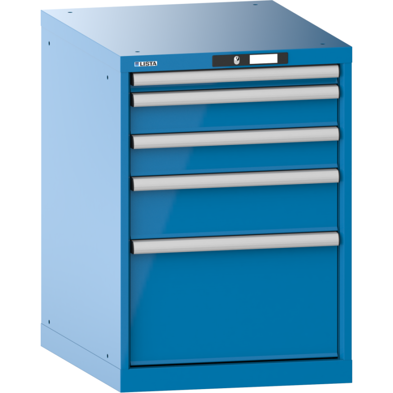 Armoire à tiroirs Lista 27 x 36E H 80 x L 56,4 x P 72,5 cm 5 tiroirs (1 x 5, 2 x 10, 1 x15 et 1 x 30cm) Key Lock