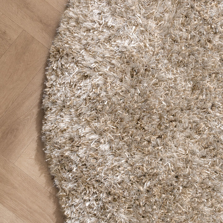 Rond shaggy vloerkleed - Grace Wit | Vol vloerkleed!