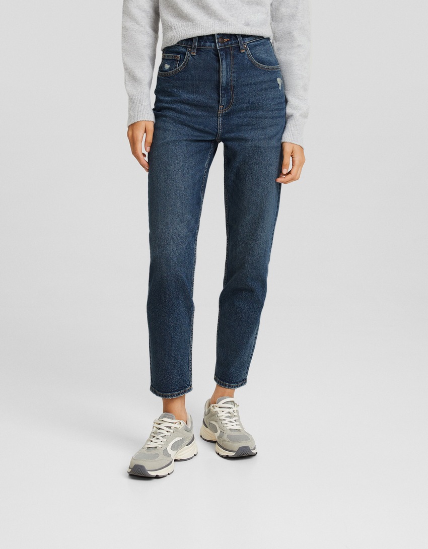 calças jeans confortáveis de mãe