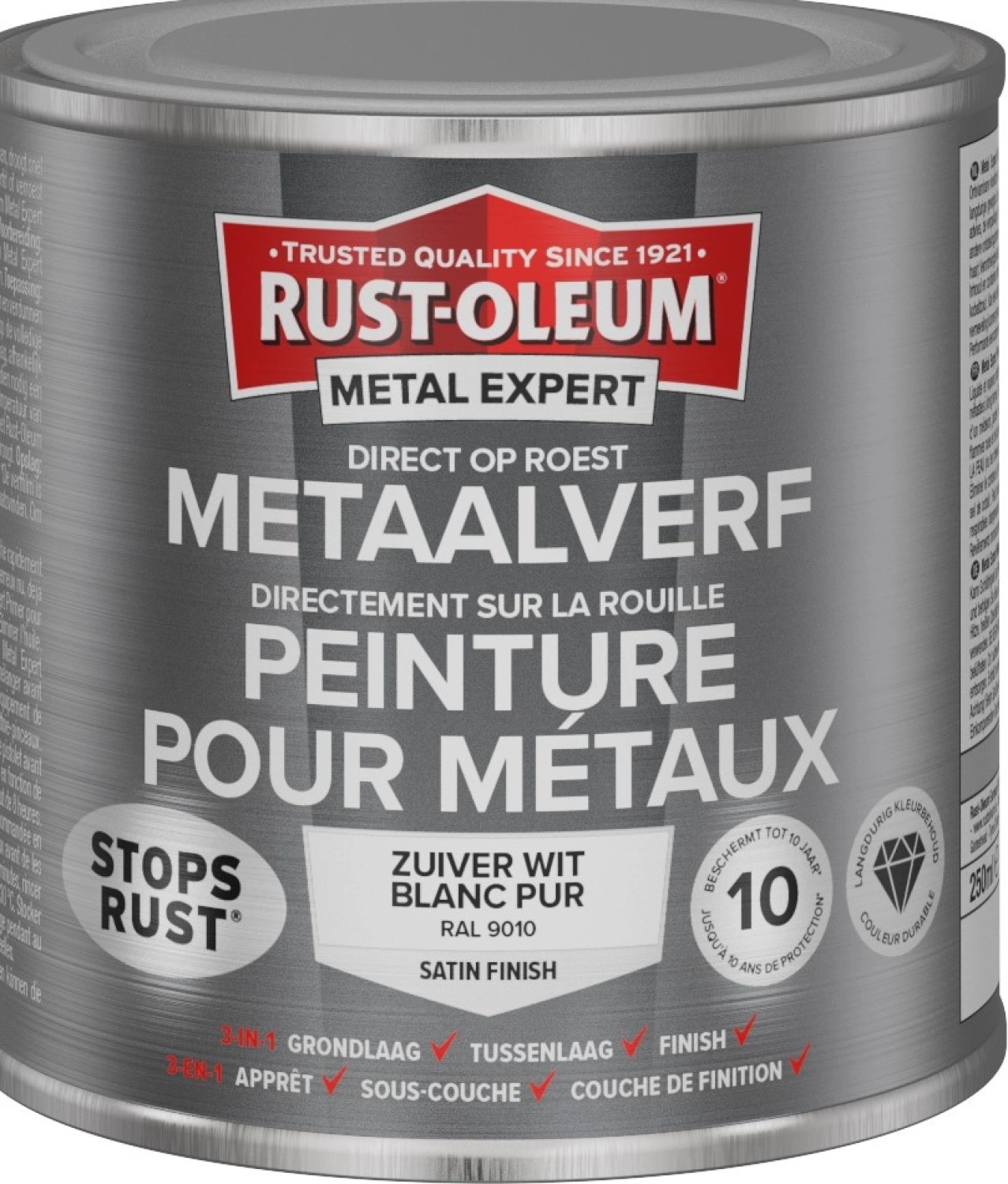 Rust-Oleum MetalExpert Zijdeglans - RAL 9010 zuiverwit - 0,25L