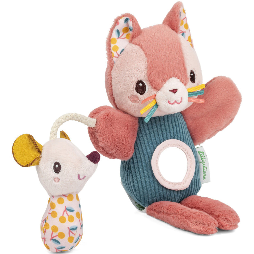 lilliputiens activiteiten handpop met rammelaar - jeanne - 23 cm