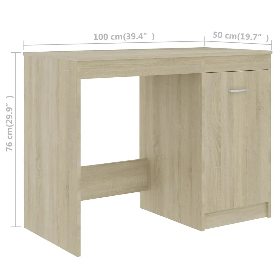 vidaXL - Bureau - Bruin - Bewerkt hout